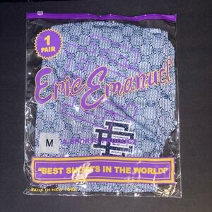 Eric Emanuel White and Blue Graphic Shorts
